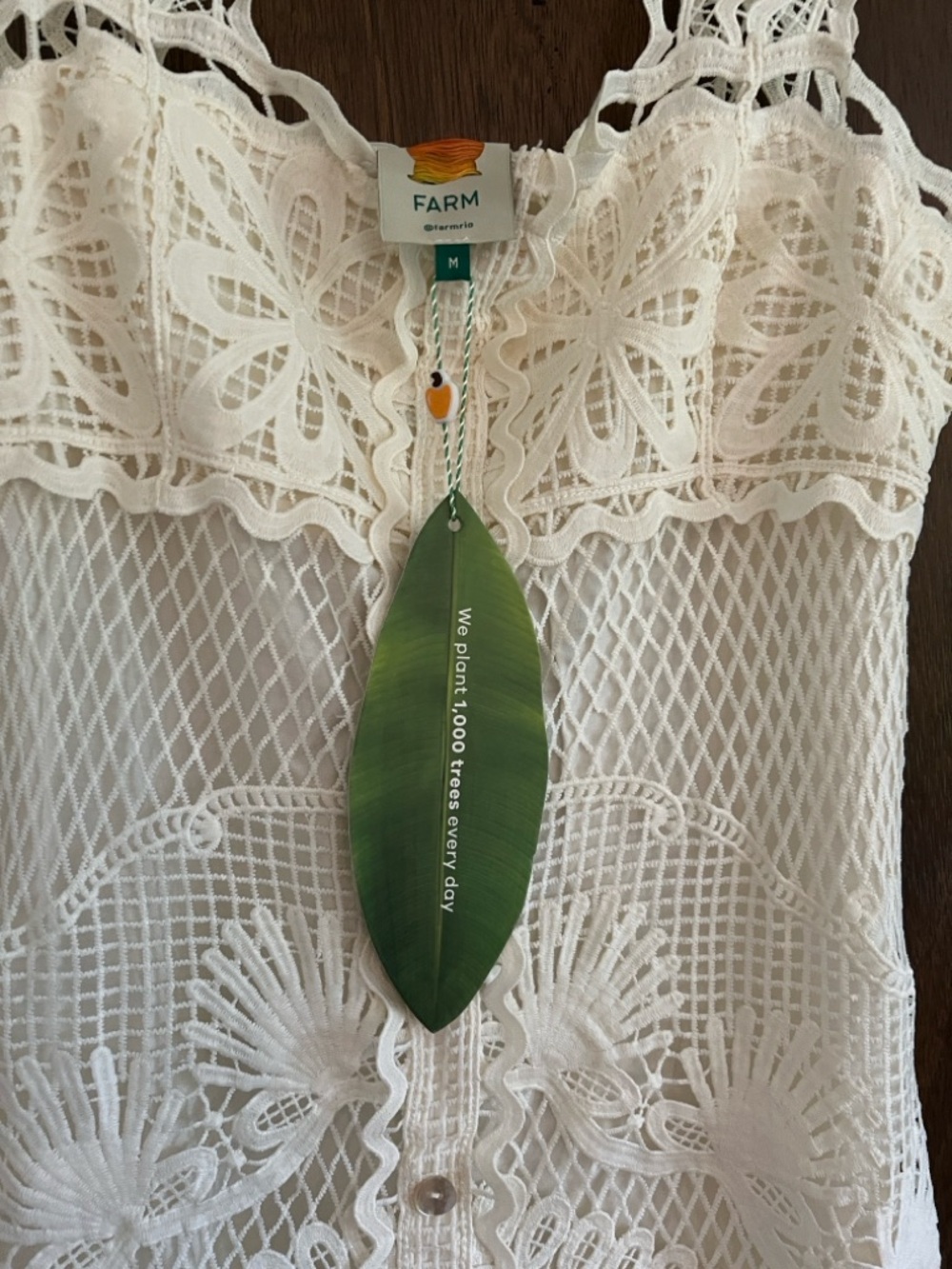 Cream Lace Button-Front Women's Dress - Picture 4 of 13